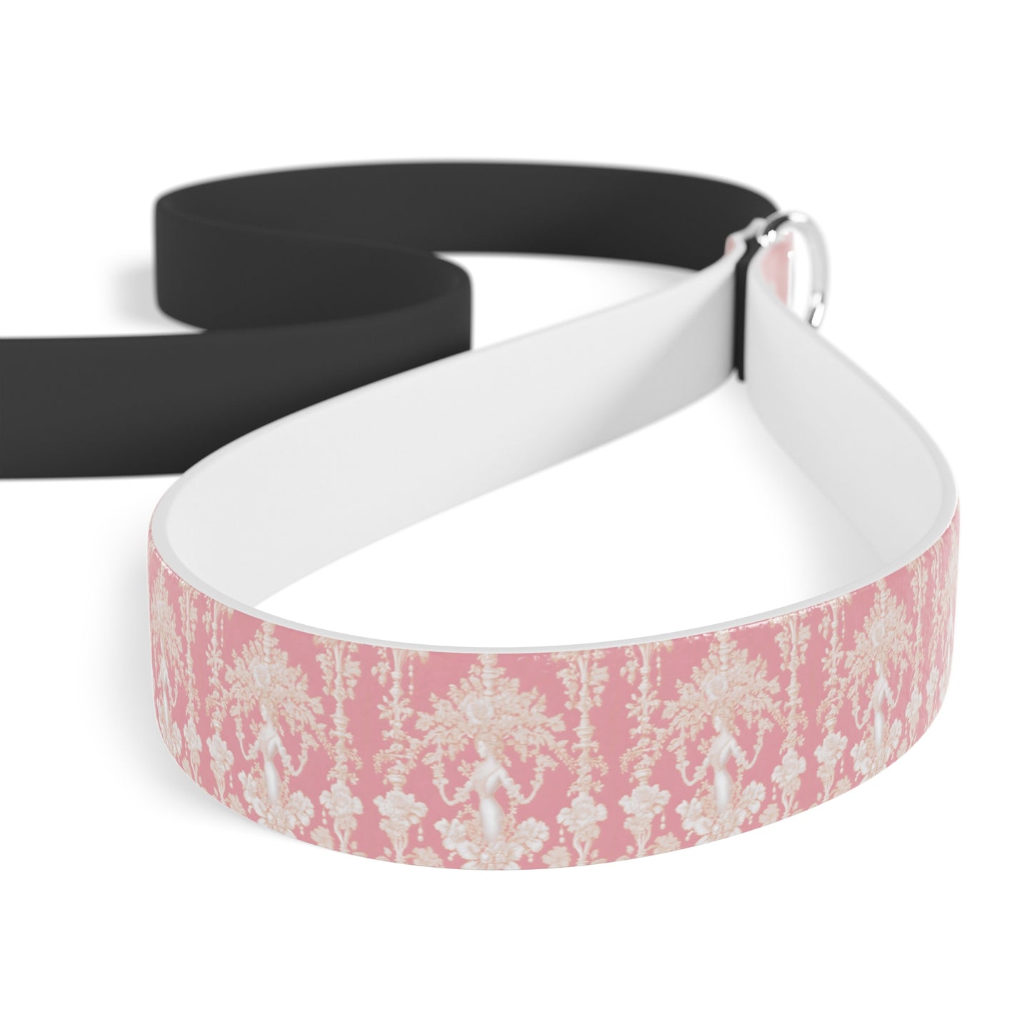 Leash - Pearl Lady Toile, hibiscus pink