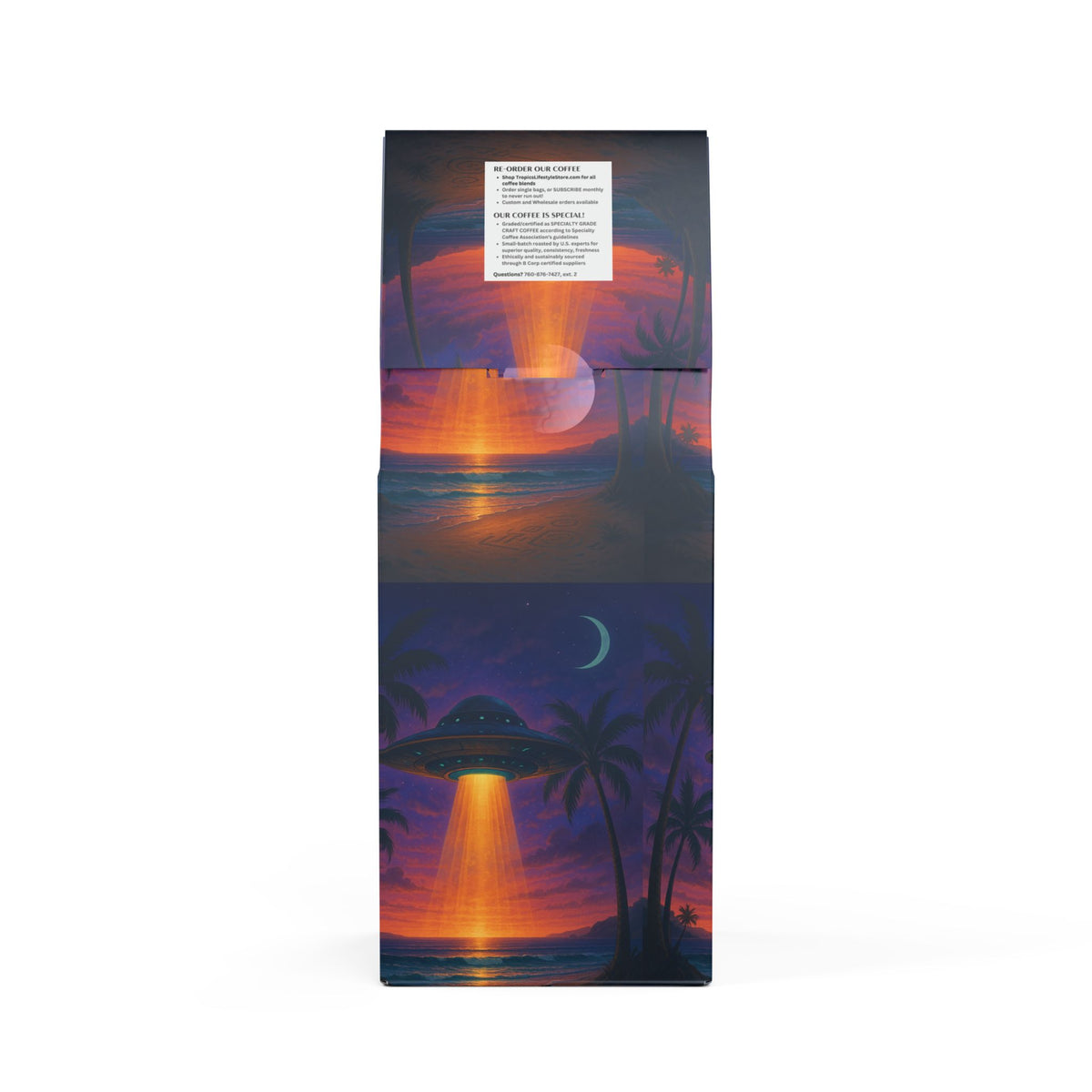 Citrus Bay Blend™ (Medium Roast) Specialty Grade Craft Coffee / Beach UFO at Night