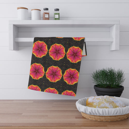 Tea Towels (cotton, poly), Hibiscus Kaleidoscope #1