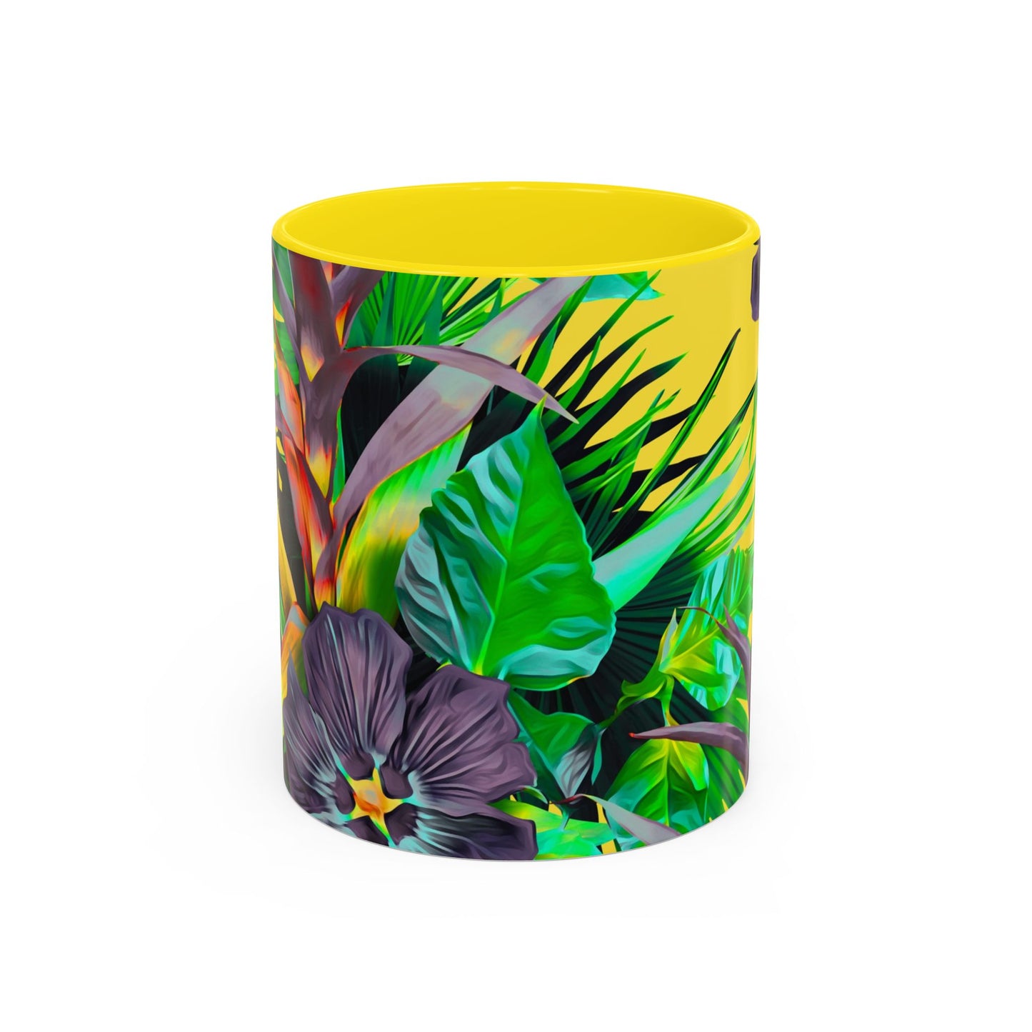 Accent Coffee Mug (11, 15oz), Plant Palooza, yellow / Various Colors