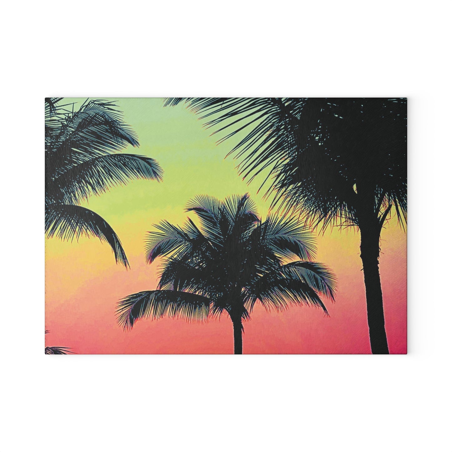 Glass Cutting Board, 2 sizes - Palm Glow/Sangria