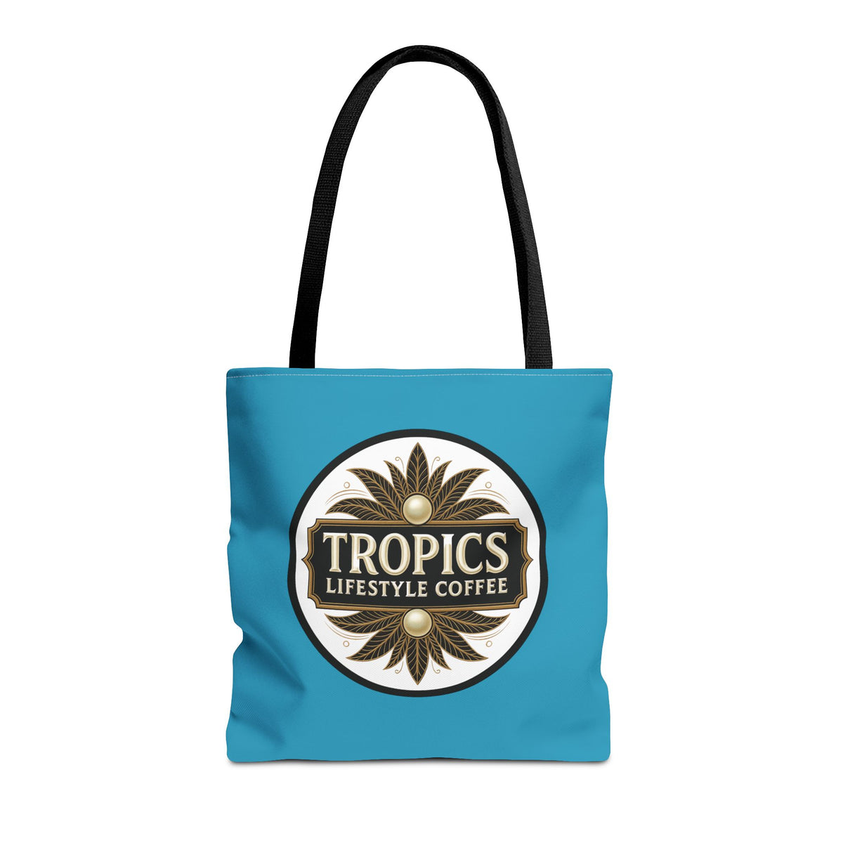 Tropics Lifestyle Coffee Tote Bag - 3 Sizes / Turquoise