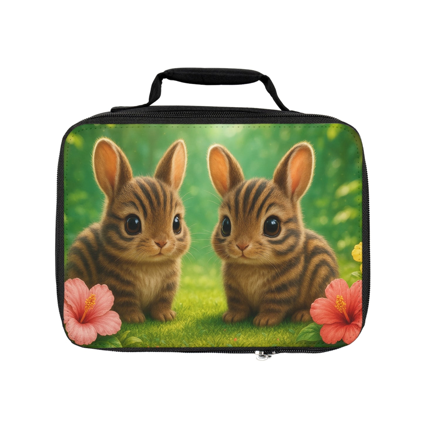 Baby Sumatran Rabbits Lunch Bag - Eco-Friendly Insulated Tote, Adult and Child Lunchbox / Perfect for Picnics, Beach Outings