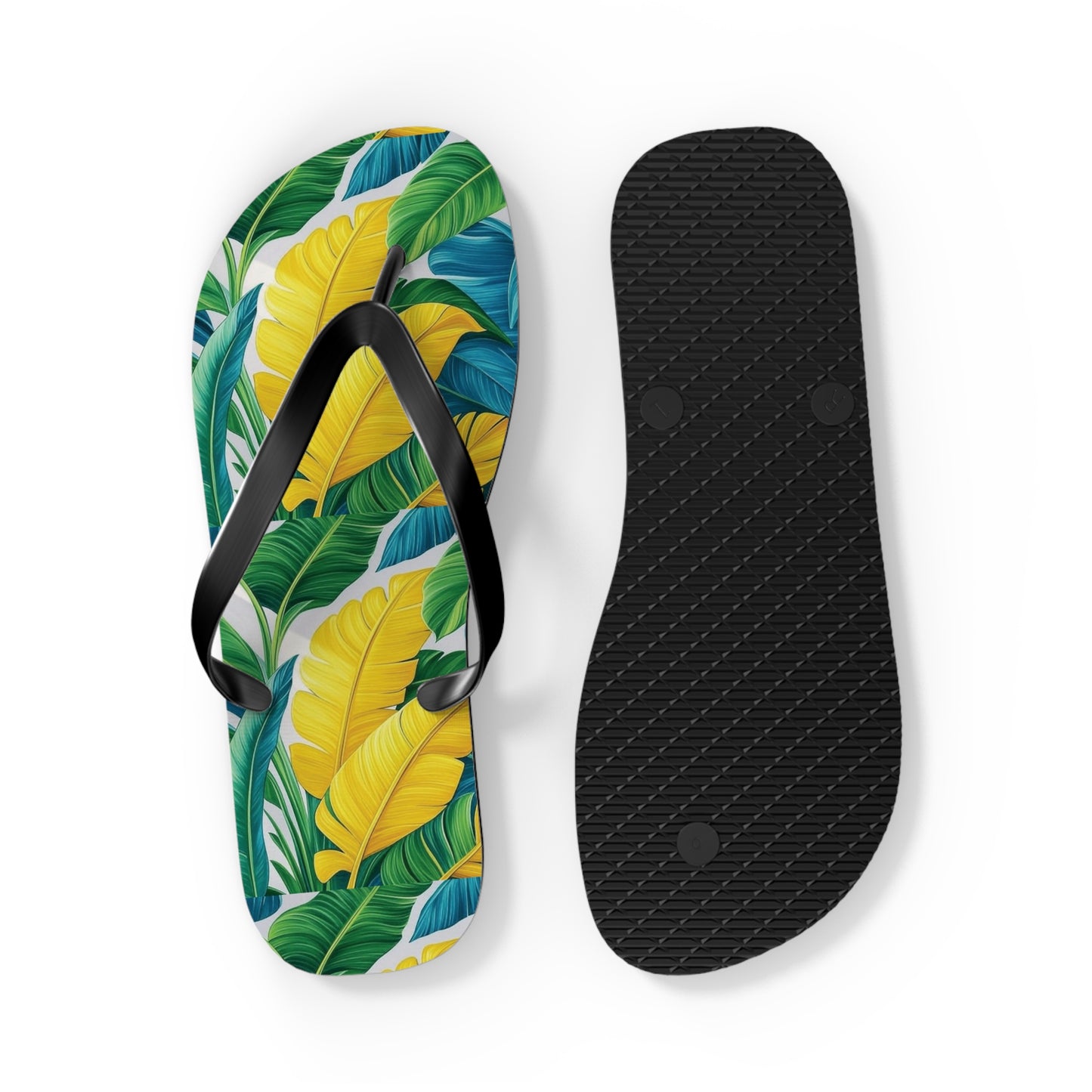 Flip Flops - Yellow Tropical Leaves