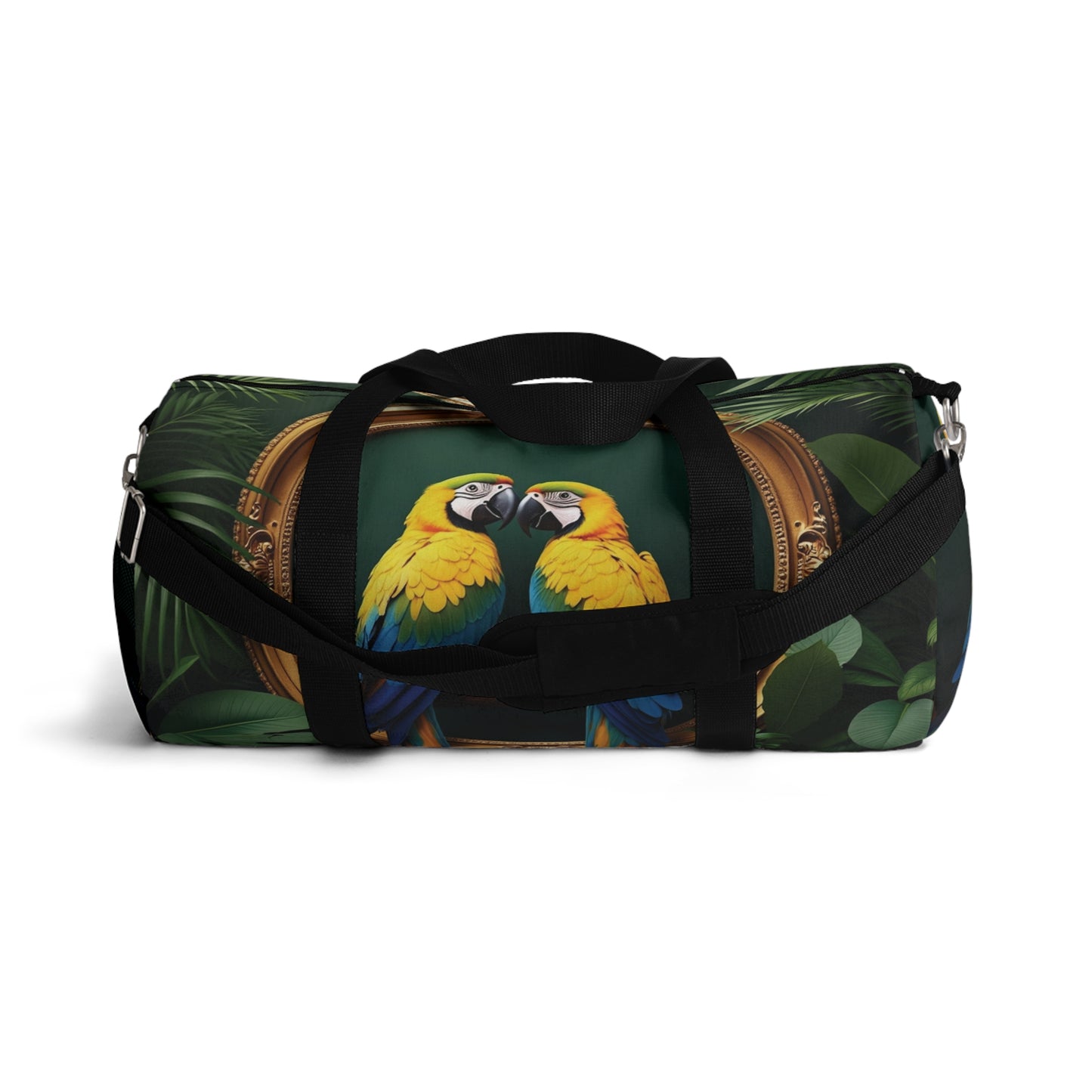 Tropical Rainforest Duffel Bag - Perfect for Travel and Gym / Framed Parrot Pair