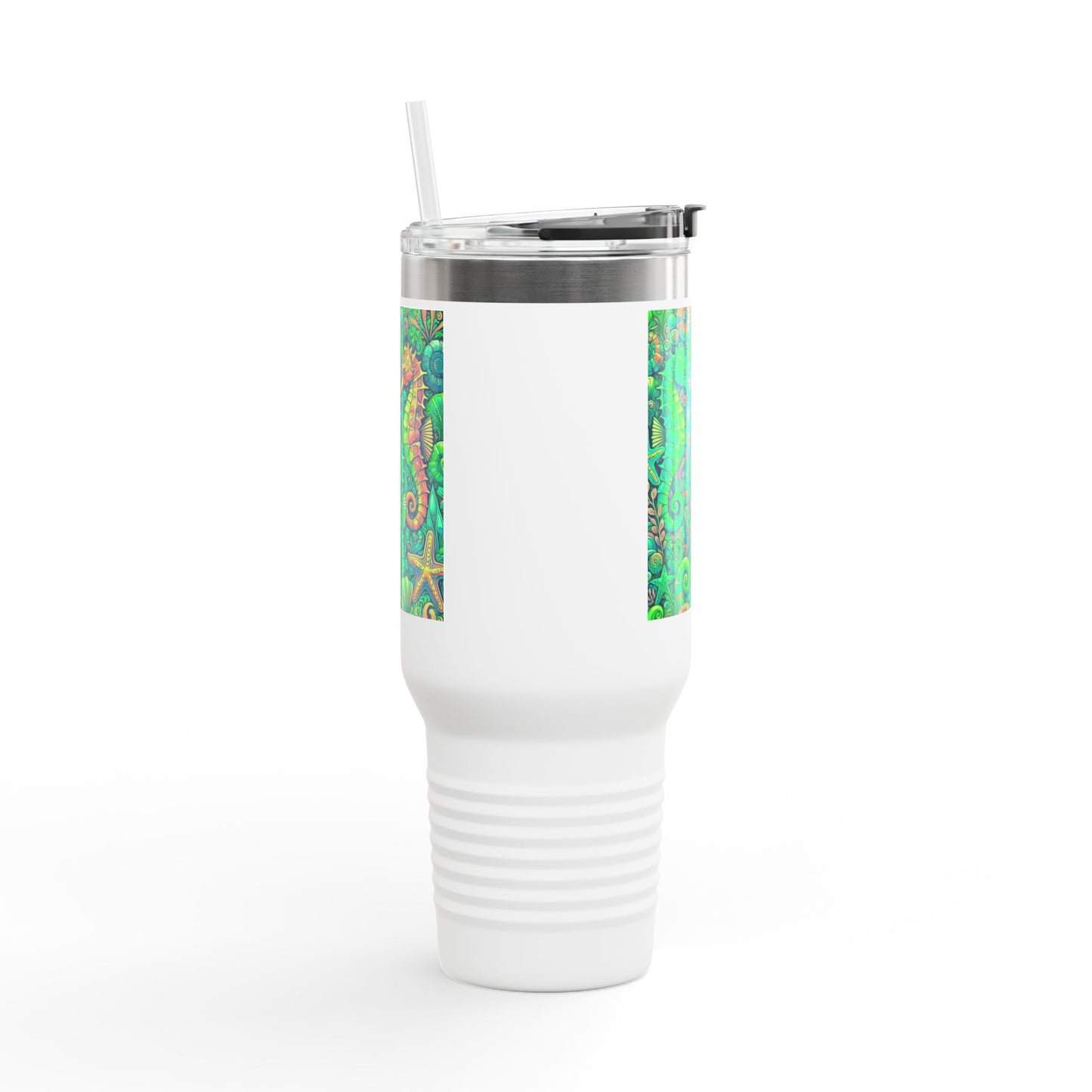 Seahorses Lime Insulated Travel Mug - 40oz - Perfect for Outdoor Adventures