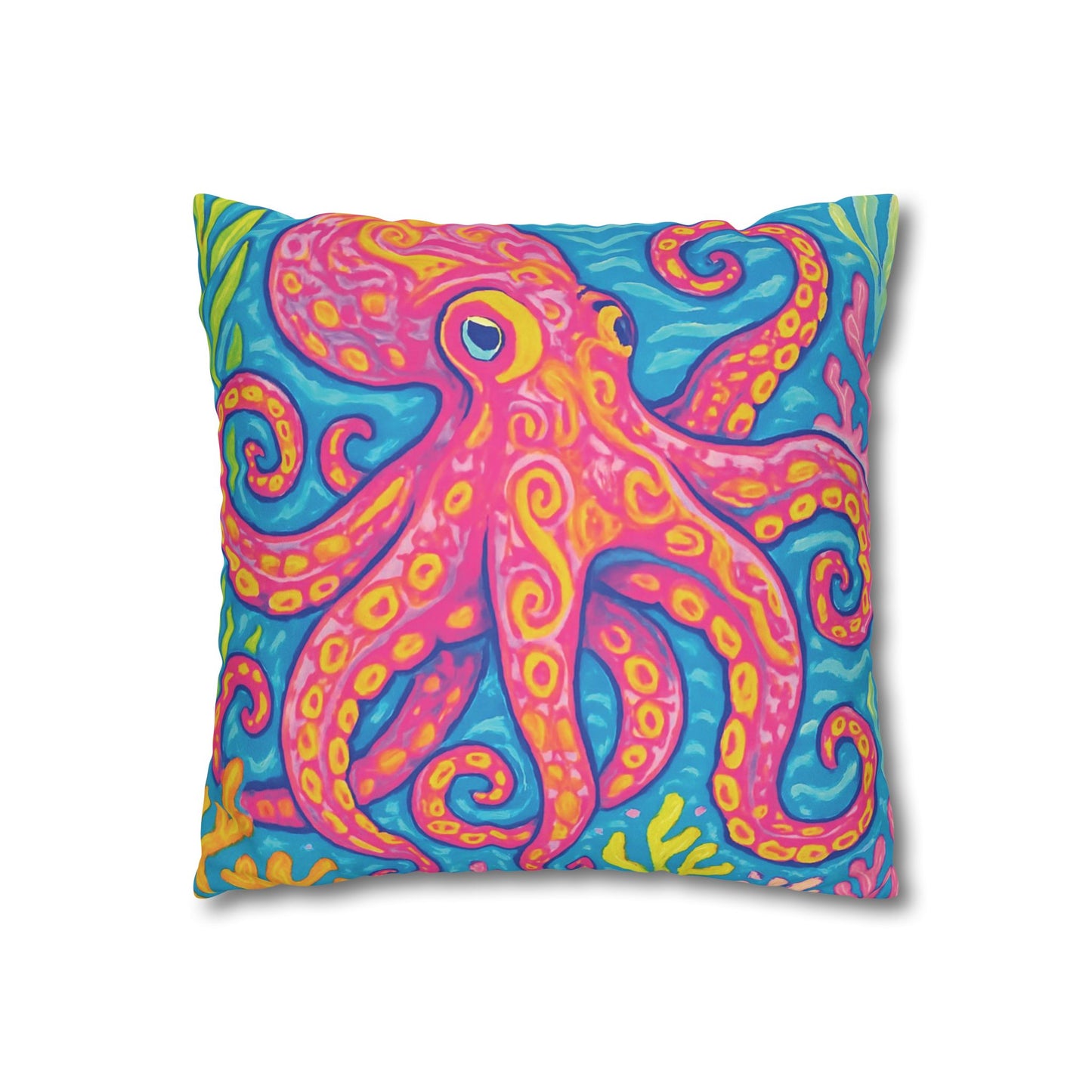 Faux Suede Square Pillowcase - Kraken Joe
