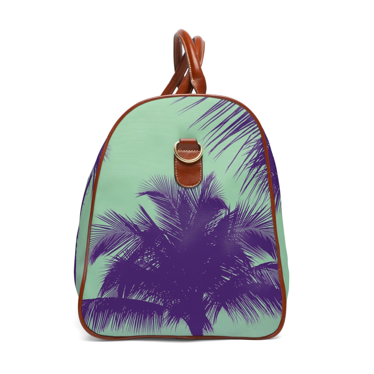 Tropical Waterproof Travel Bag - Perfect for Beach Getaways / Palm Glow, Minty
