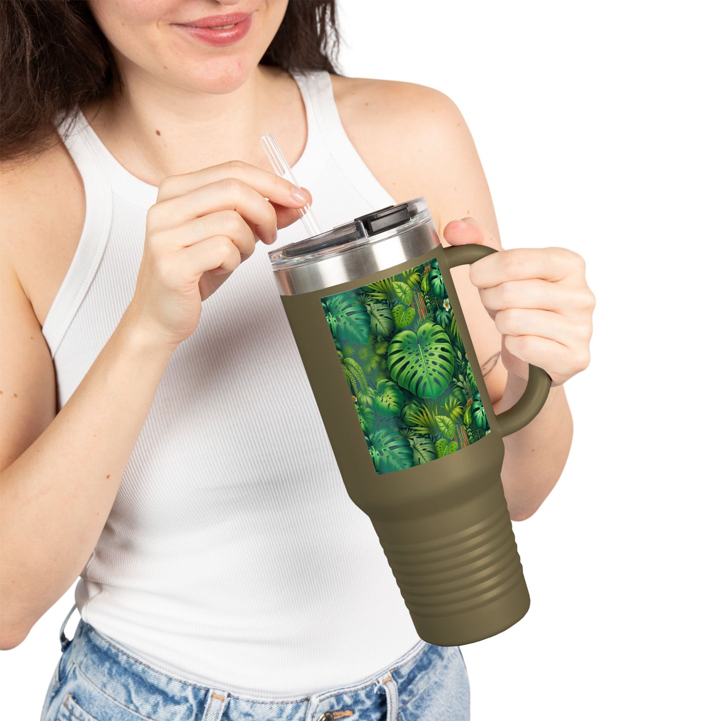 Insulated Travel Mug, 40oz / Rainforest Greenery - Perfect for Outdoor Adventures
