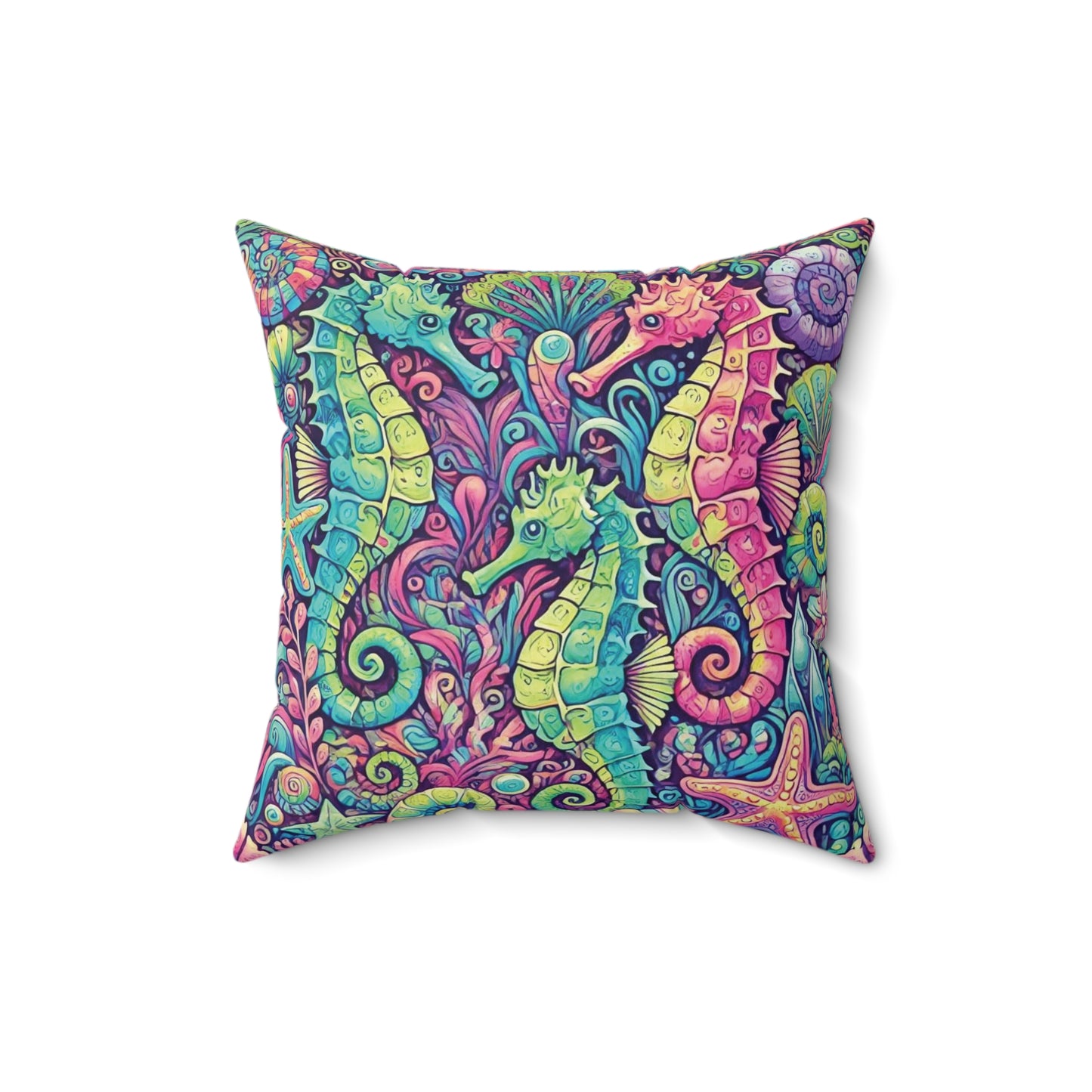 Decorative Pillow - Accent Cushion, 4 Sizes / Seahorse Trio