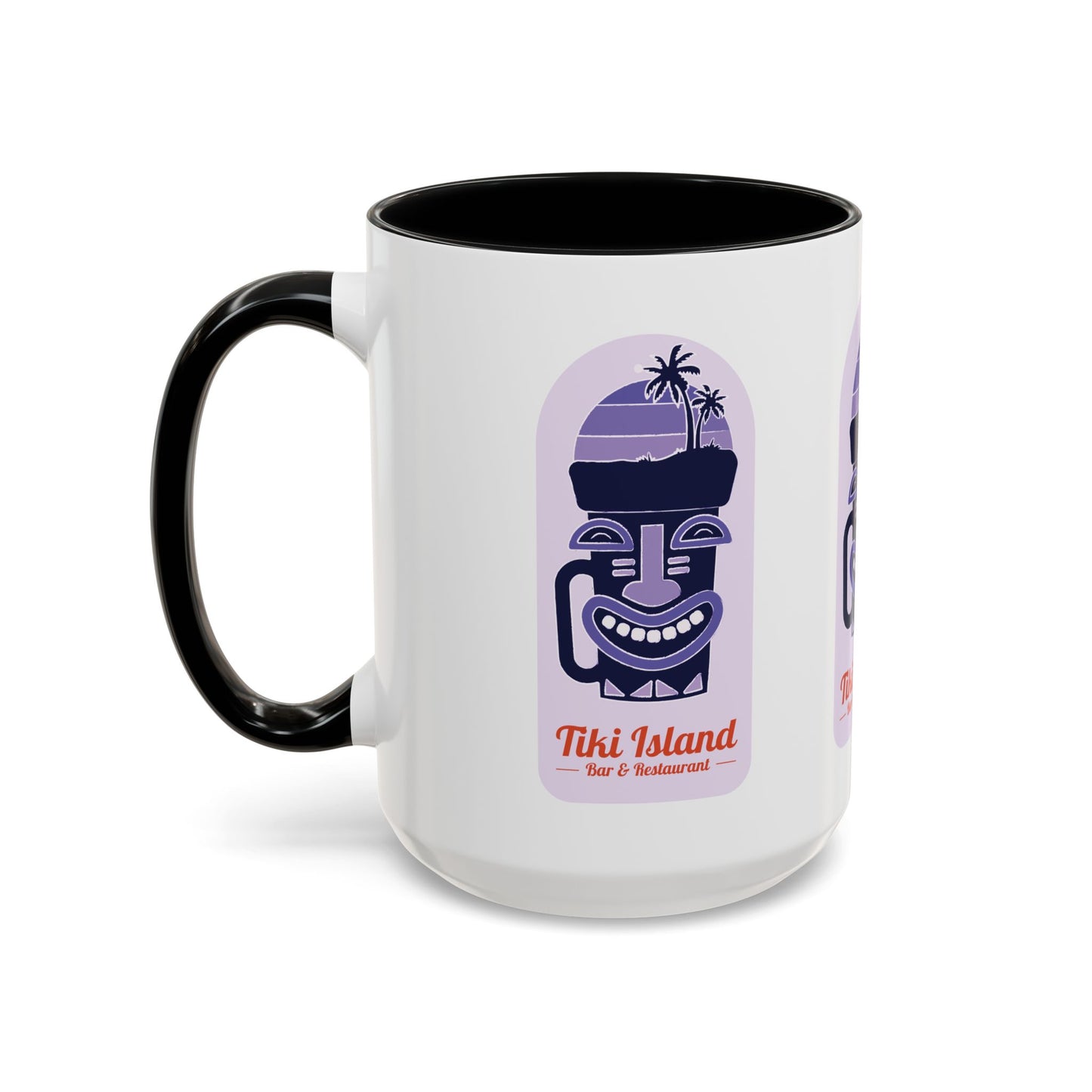 Tiki Island Accent Coffee Mug - Fun Tropical Drinkware for Beach Vibes, purple