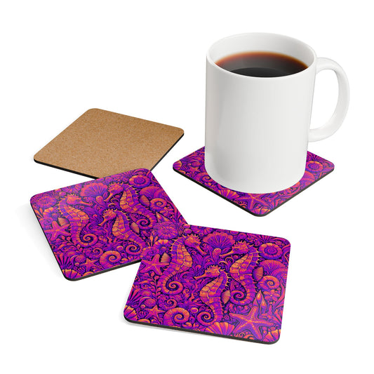 Four-piece Coaster Set - Seahorse Trio/Heatwave