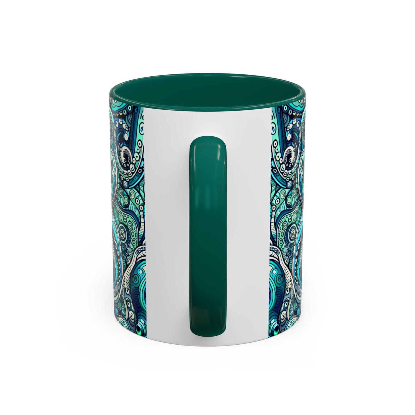 Accent Color Coffee Mug, Many Colors - 11oz & 15oz / Aqua Octopus
