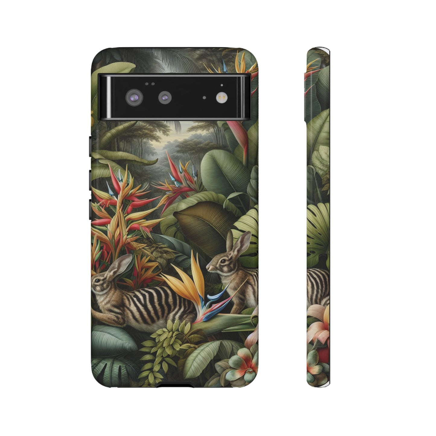 Rainforest Rabbit Outing Phone Case - Tough Cases with Summer Vibe