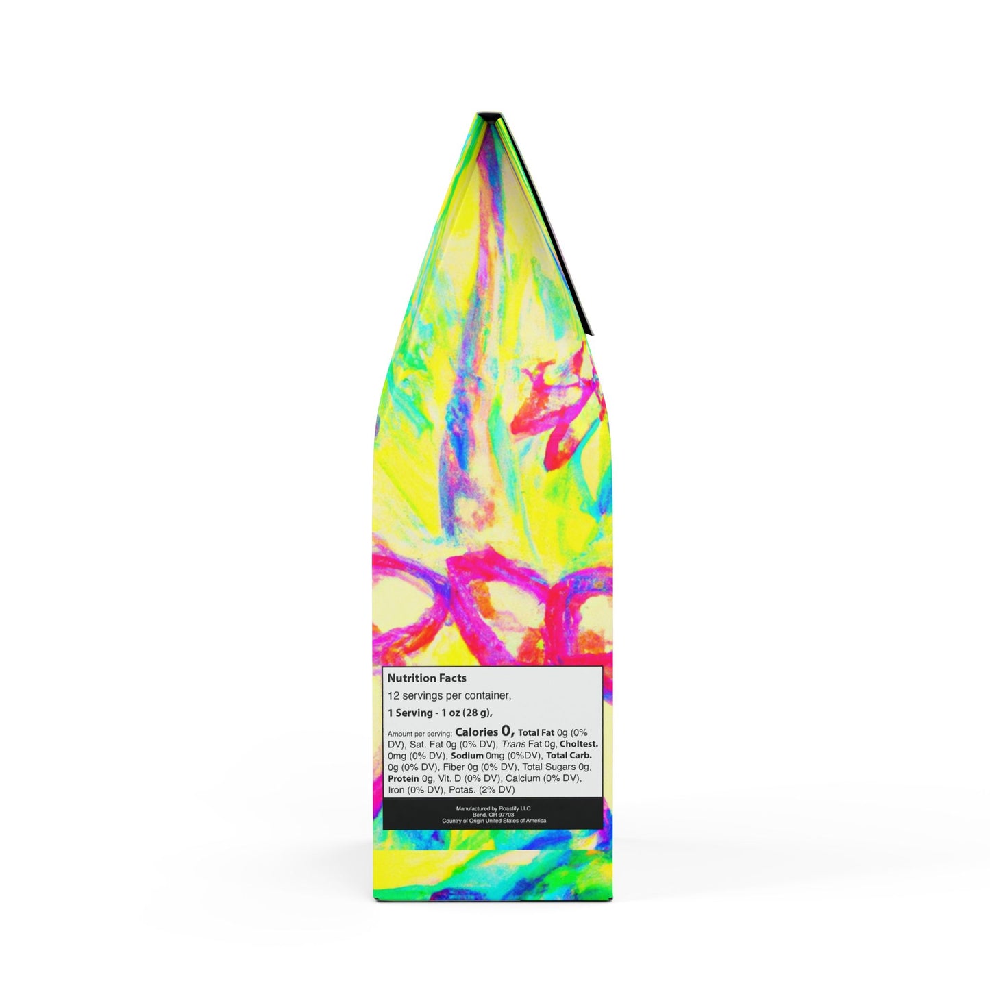 Black Coral Blend™ (Dark French Roast) Specialty Grade Craft Coffee / Tropical Doodles, Yellow