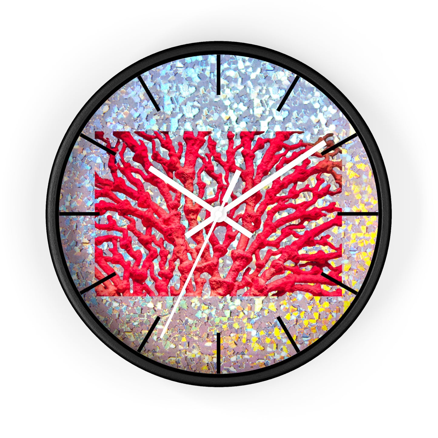 Wall Clock, Disco Red Coral, Hands/Base Variants