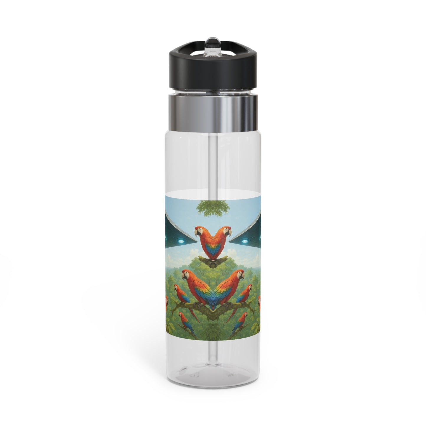 Tropical 20oz Tritan Sport Water Bottle -  Leakproof, Lightweight, BPA-Free / UFO and Macaws