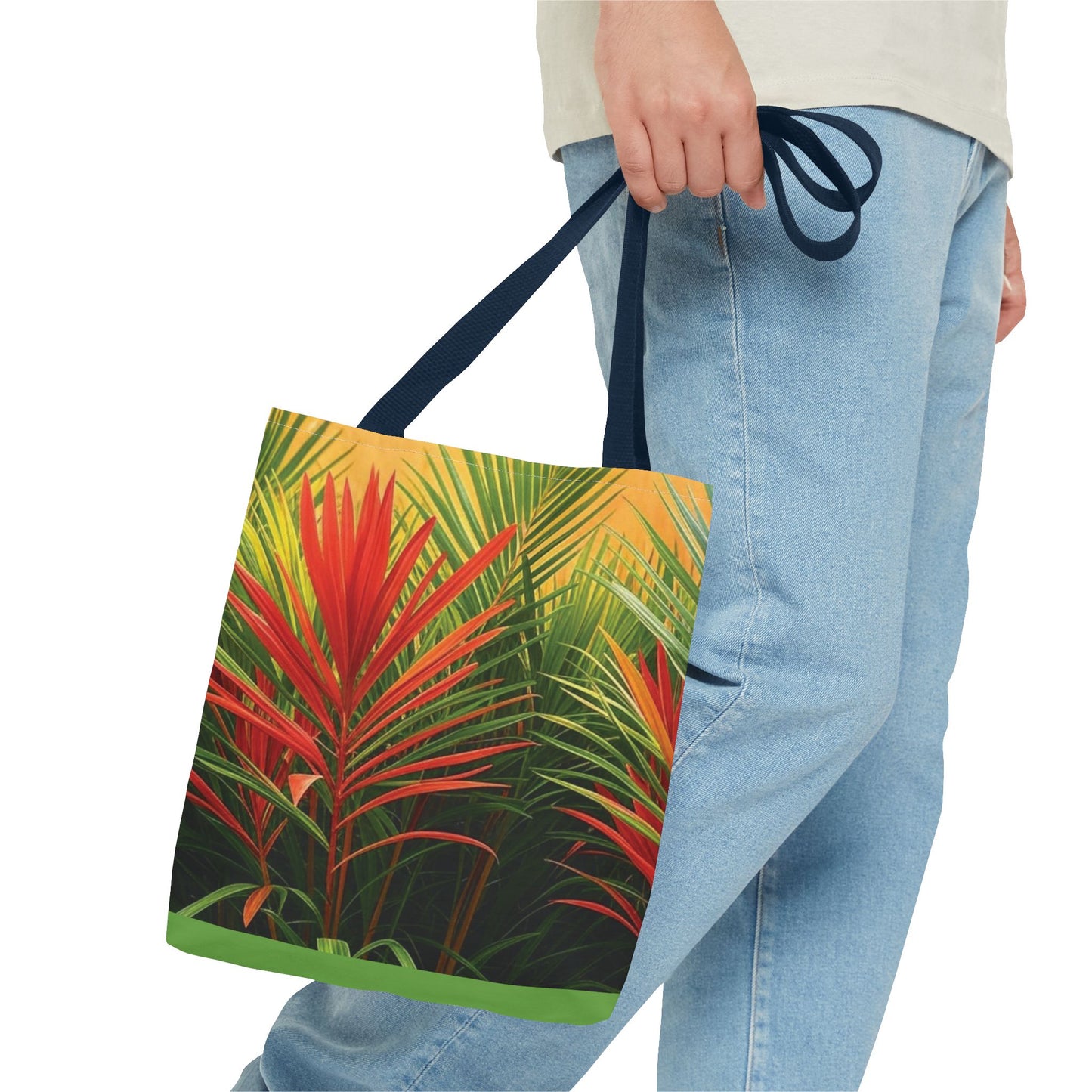 Red Flame Palm Tote Bag - 3 Sizes