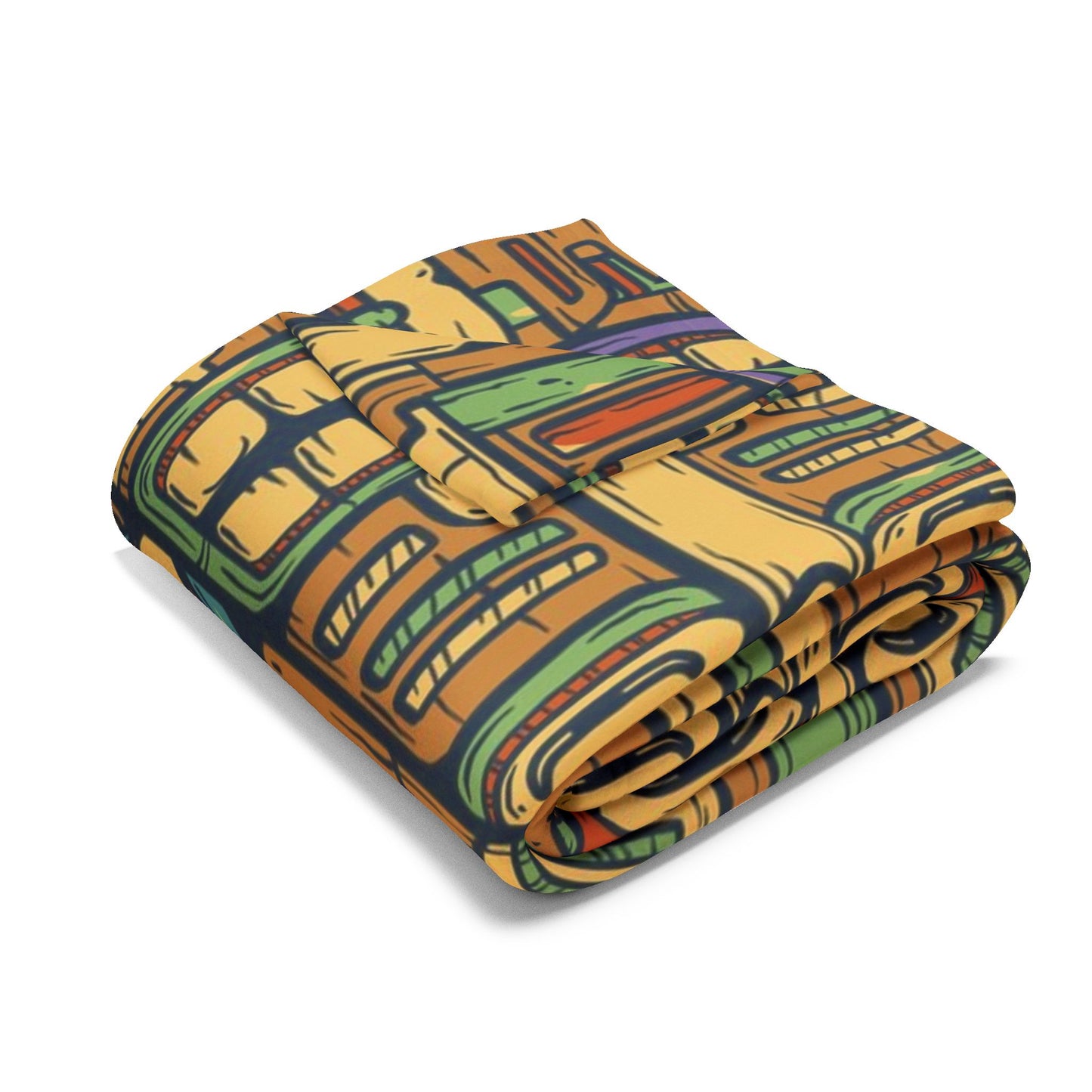 Colorful Tiki Party Fleece Blanket - Fun Tropical Design