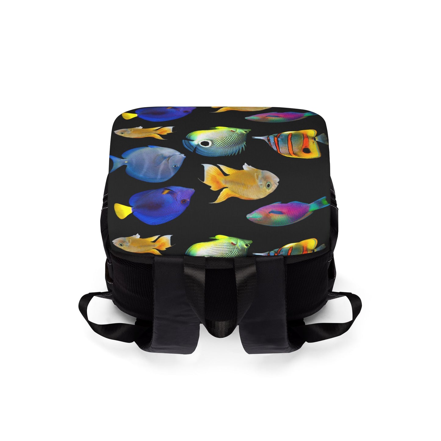 Tropical Casual Backpack - Perfect for Everyday Adventures / School of Fish, Black