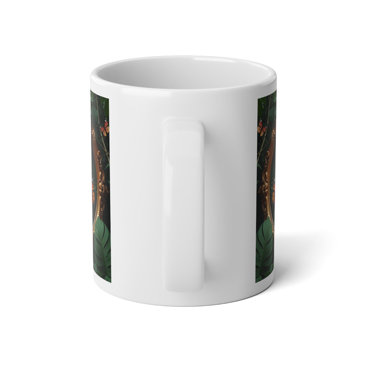 Jumbo Mug, 20oz, Framed Monarch Butterfly Gathering | Tropical Coffee Cup