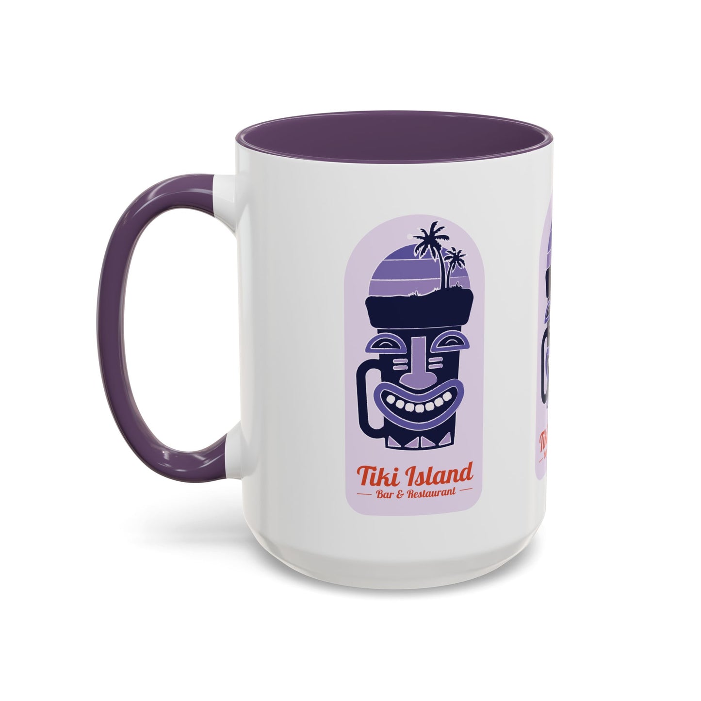 Tiki Island Accent Coffee Mug - Fun Tropical Drinkware for Beach Vibes, purple