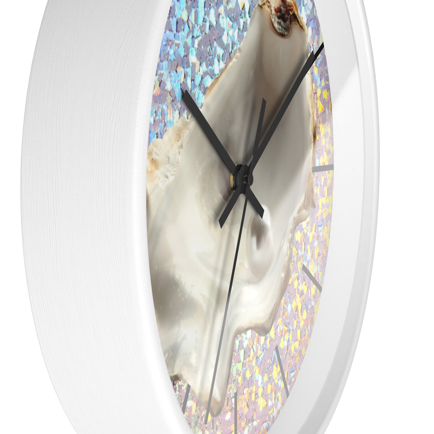 Wall Clock, Disco White Pearl Oyster, Hands/Base Variants