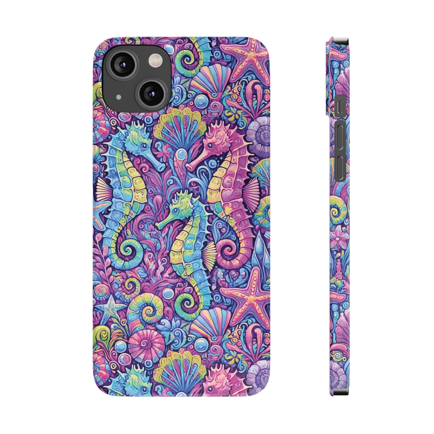 Slim Phone Cases - Seahorses, Fantasy POP