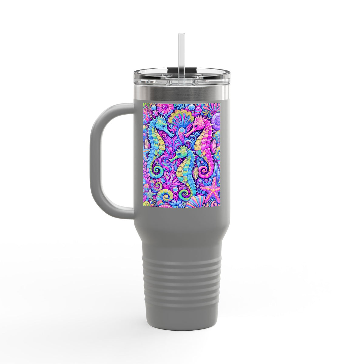 Seahorses/Fantasy Pop nsulated Travel Mug - 40oz - Perfect for Outdoor Adventures