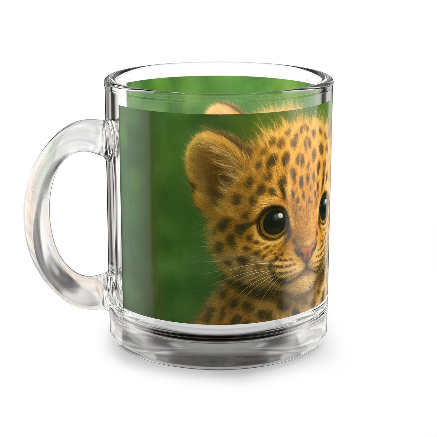 Baby Jaguars Glass Mug - 10oz, Perfect for Rainforest Lovers