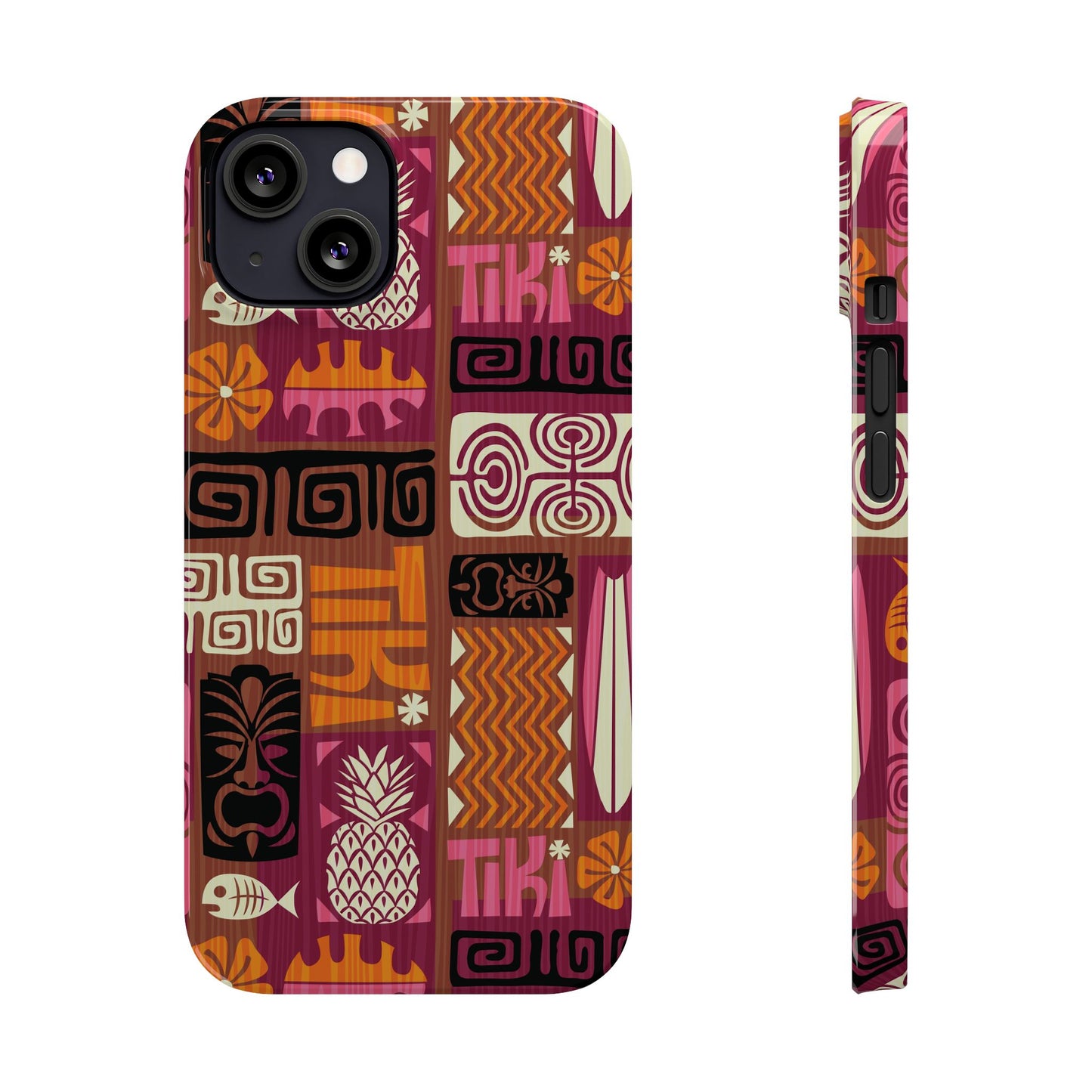 Slim Phone Cases - Tiki Poster Pink/Orange