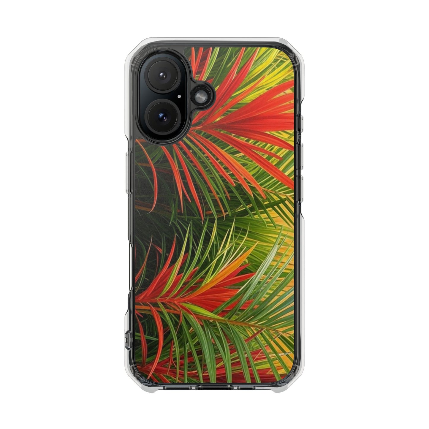 Red Flame Palm Magnetic Clear Phone Case, Many Models