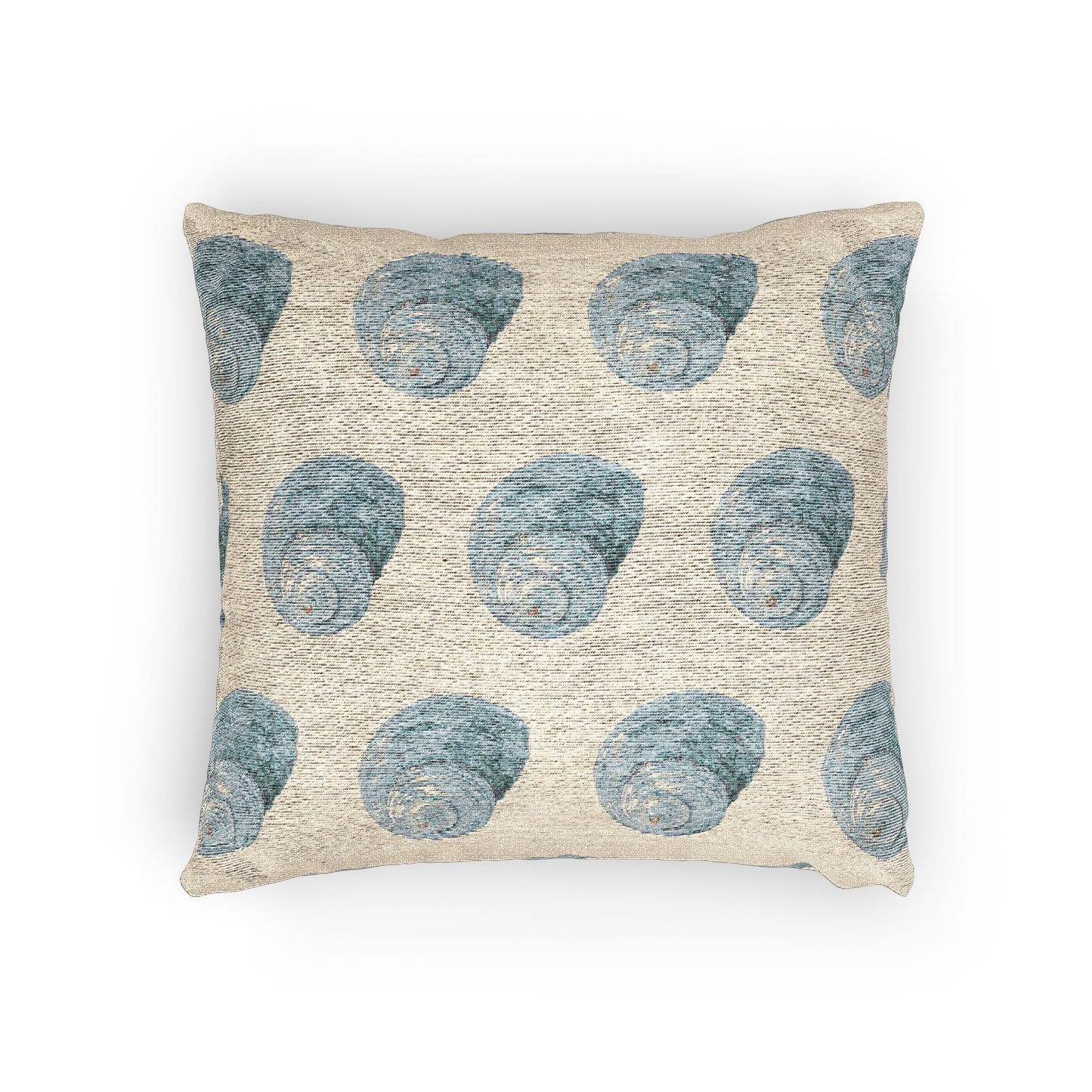 Woven Pillow, 17"W x 18"L - Blue Turbo Shell