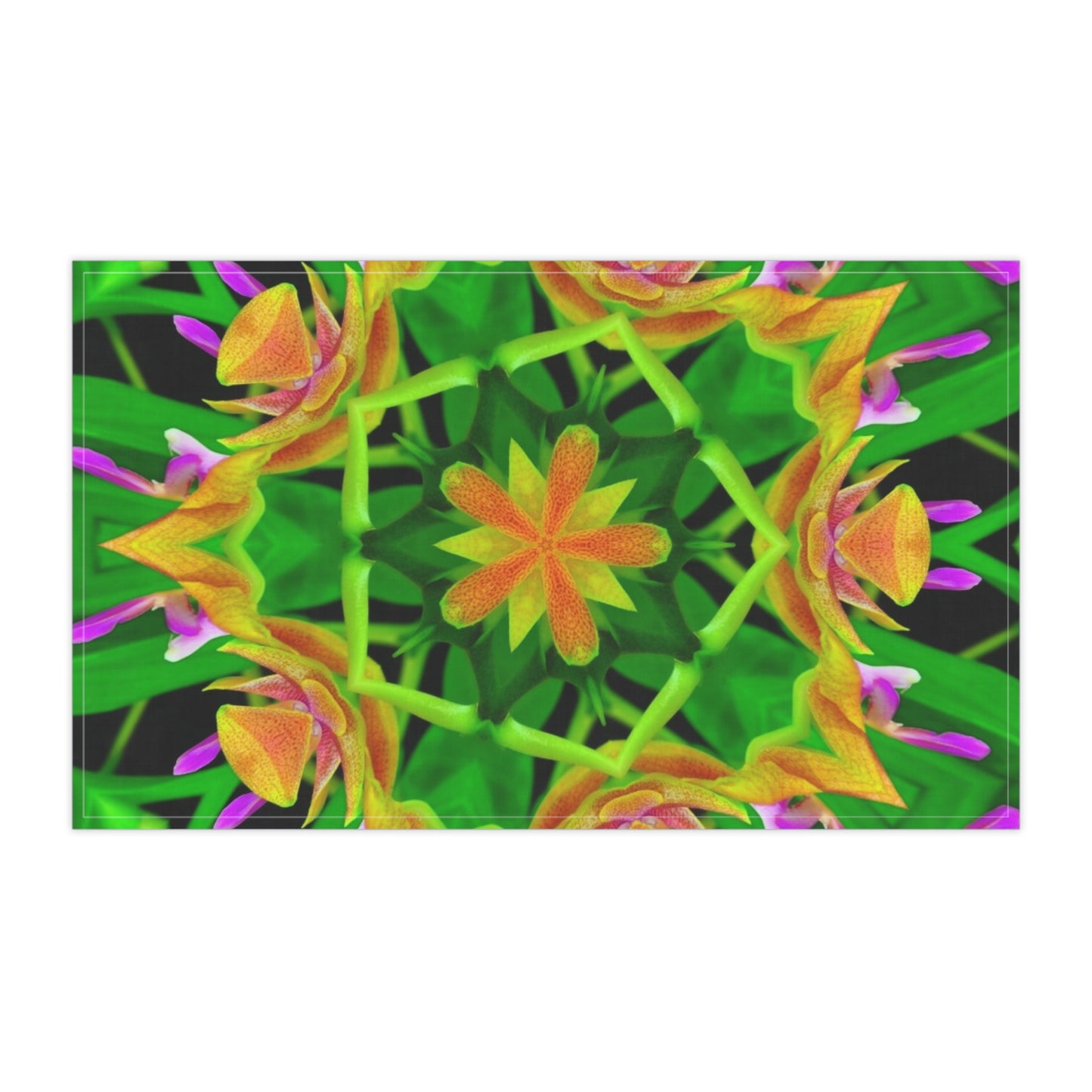 Tea Towels (cotton, poly), Orchid Kaleidoscope #2