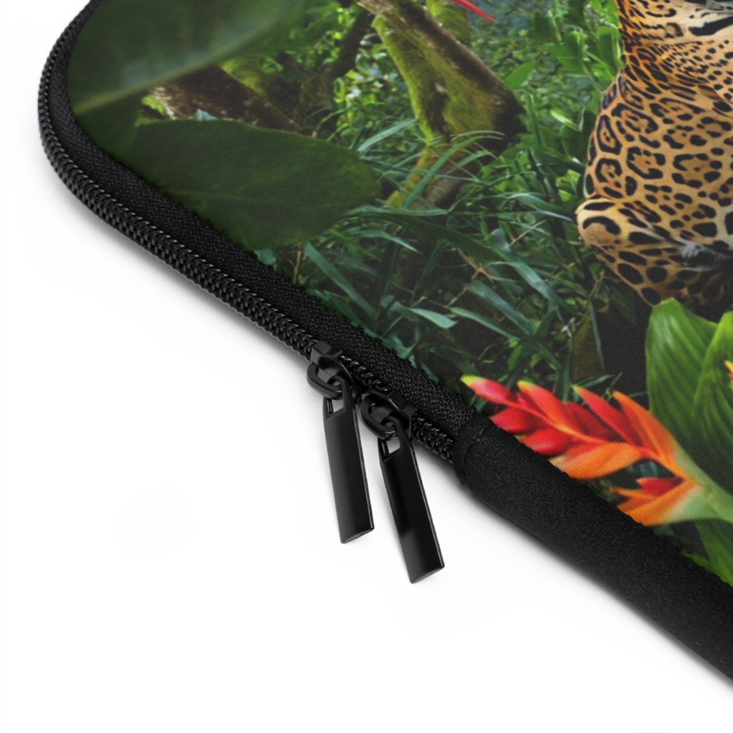Tropical Laptop Sleeve, 5 Sizes - Perfect for Ocean Lovers & Students / Jaguars and Parrots