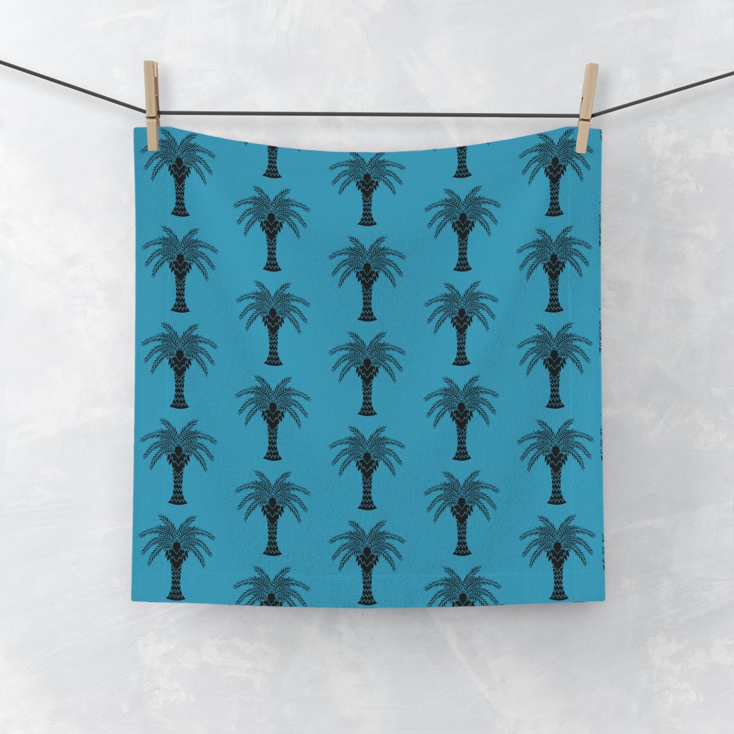 Face Towel - Stylized Palm turquoise