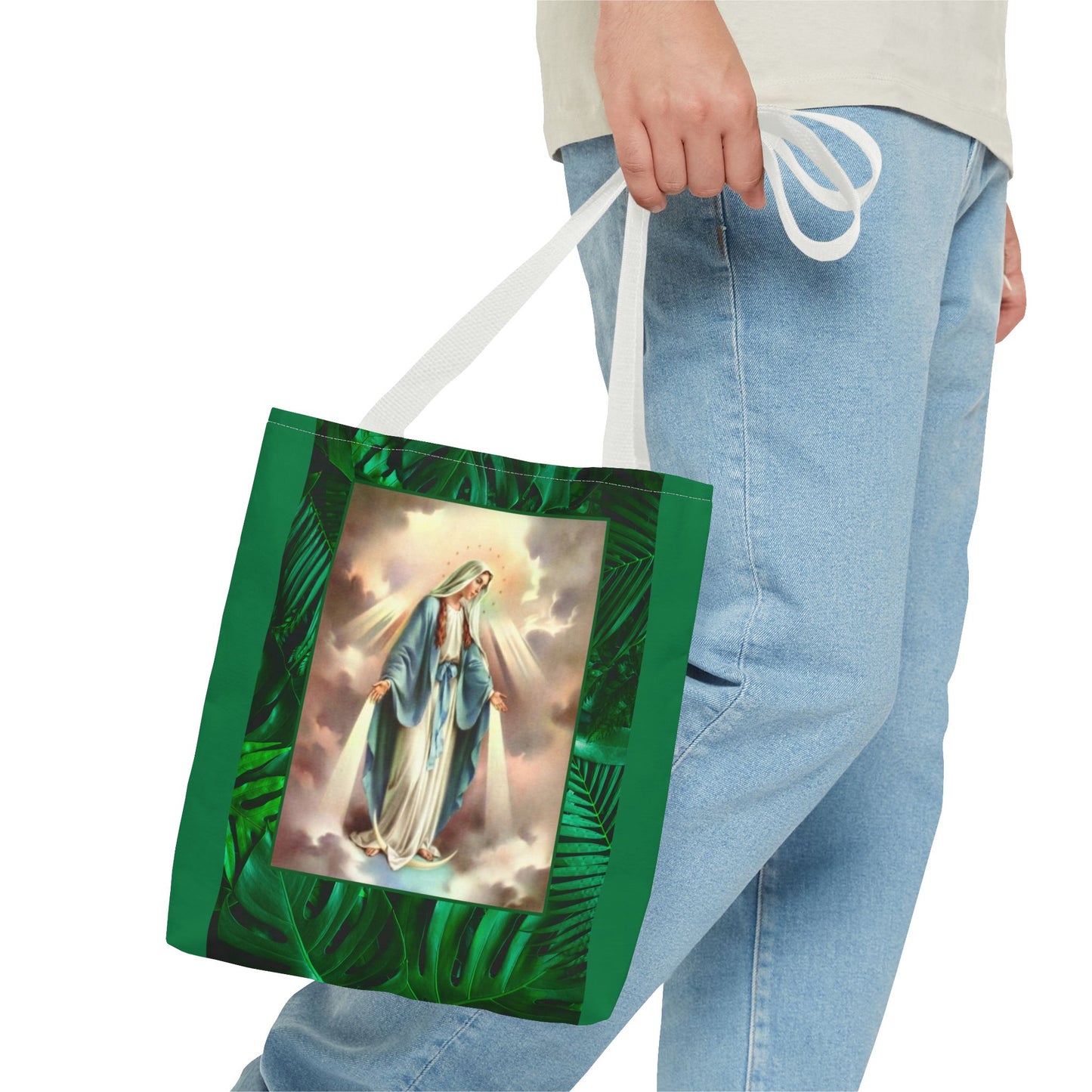 Religious Our Lady of Grace Tropical Tote Bag - 3 Sizes