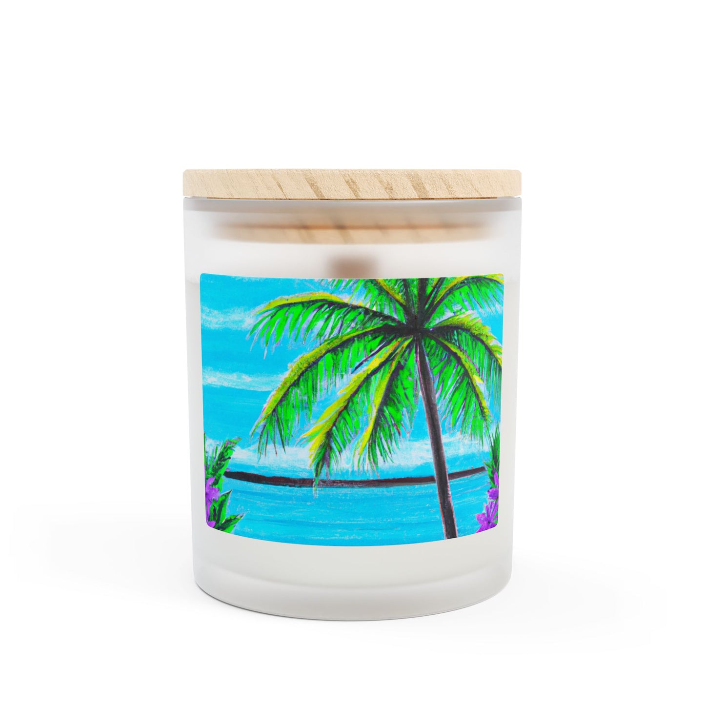 Frosted Glass Candle, 11oz, Calm Beach