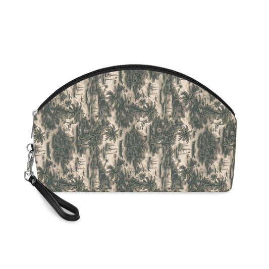 Makeup Bag - Tropical Toile #1, black