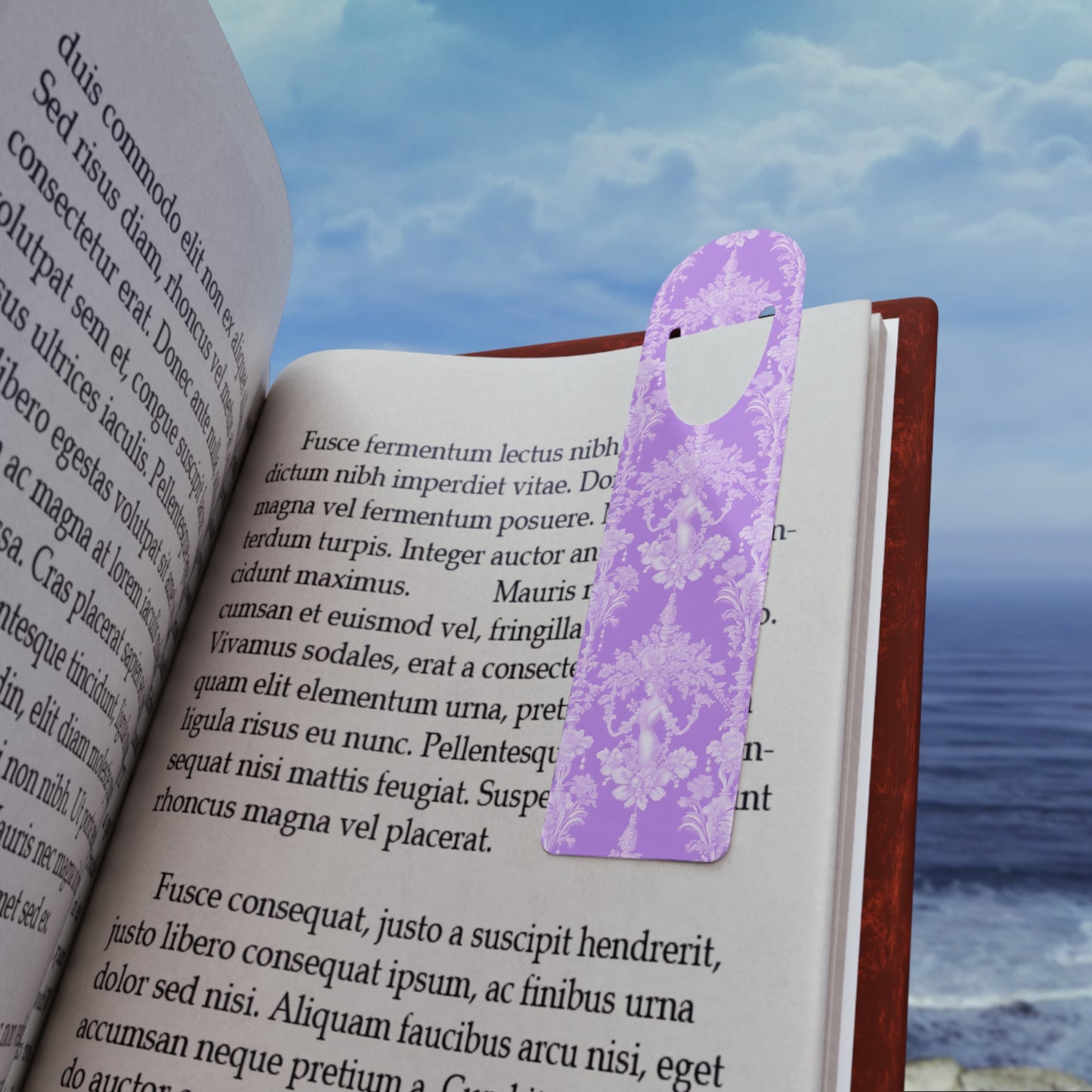 Bookmark - Aluminum, Pearl Lady Toile/Lavender