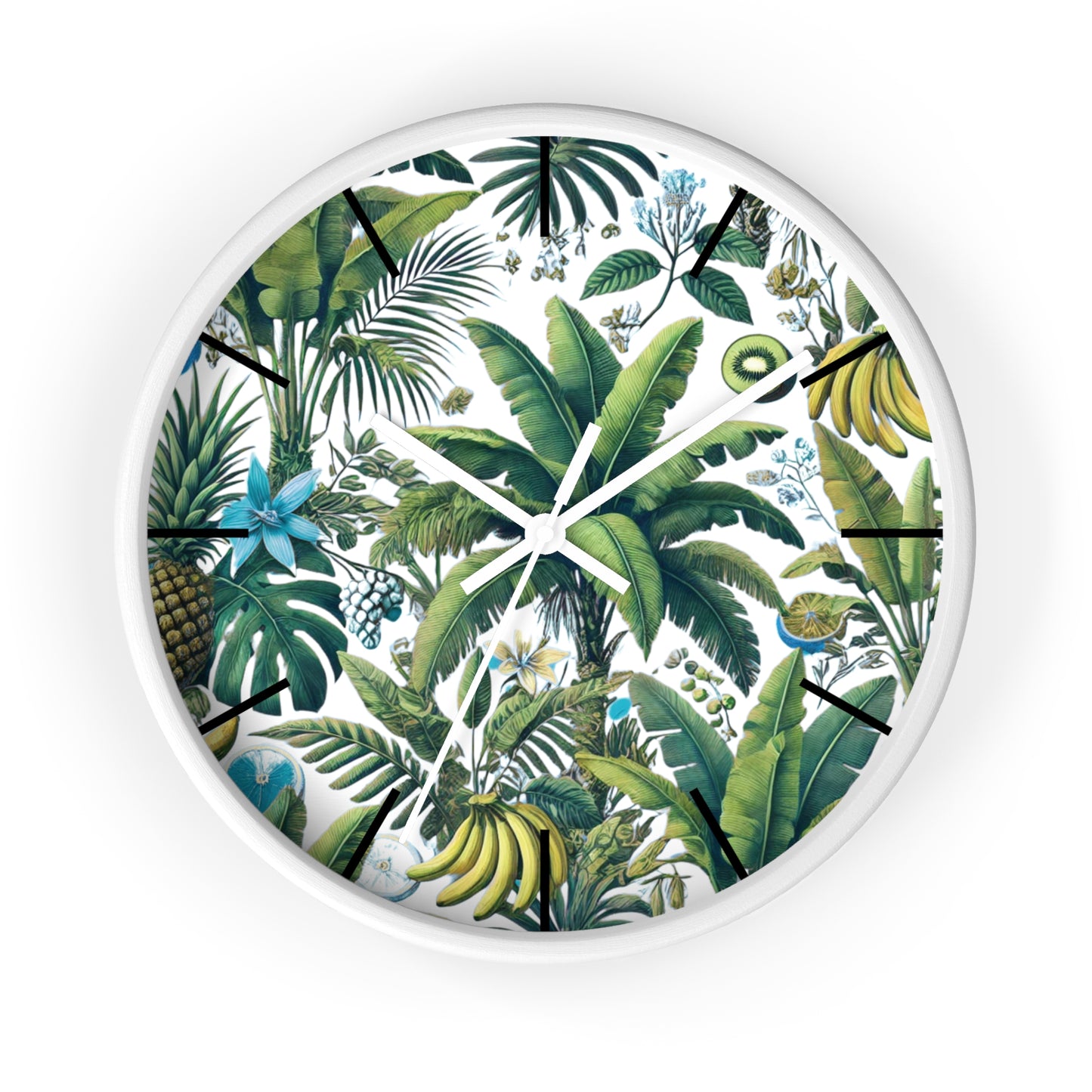 Tropical Fruit/White Wall Clock – Fun Home Decor for Nature Lovers, 6 Variants