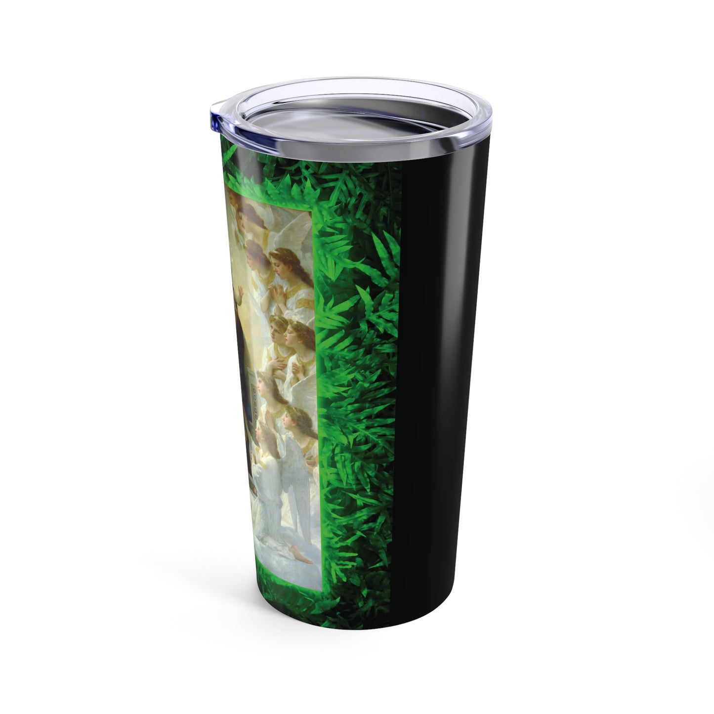20oz Glossy Tumbler, Stainless Steel / Tropical Glow, Queen of the Angels/Black