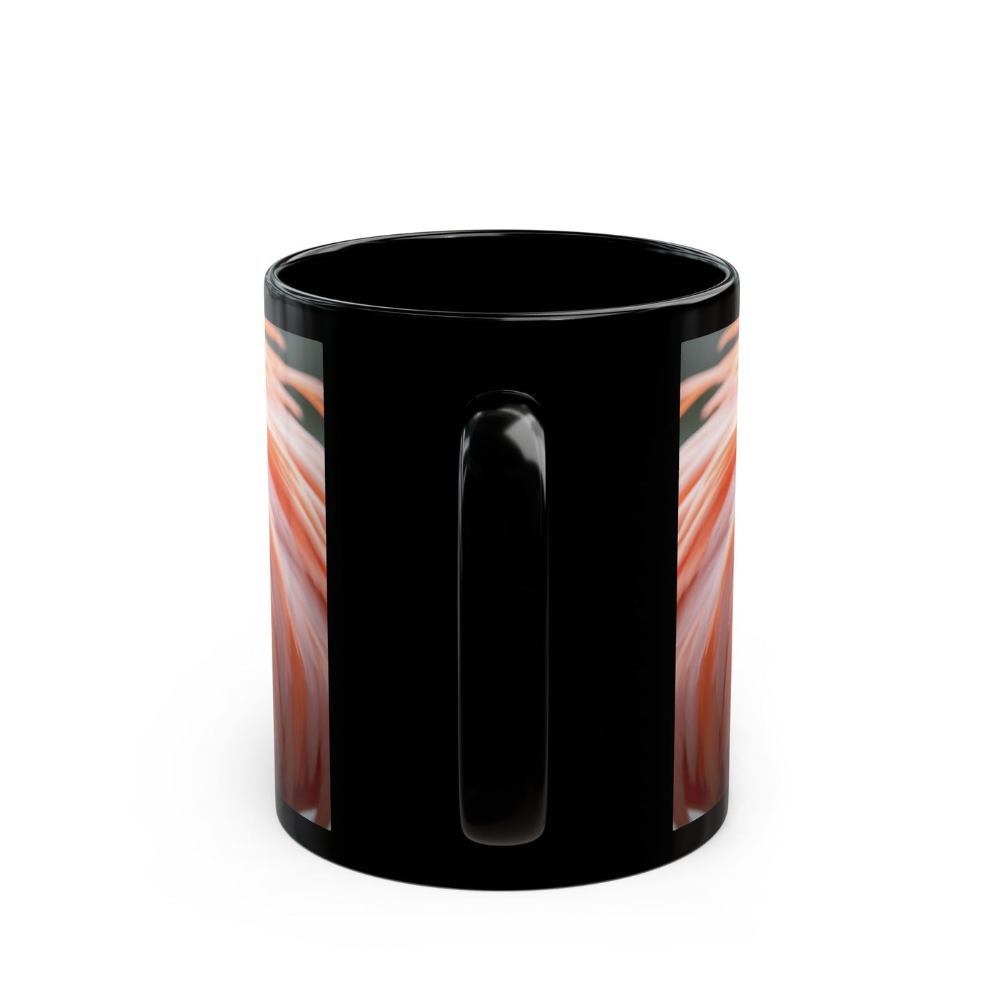 Black Coffee Mug - Tropical Flamingo Feathers