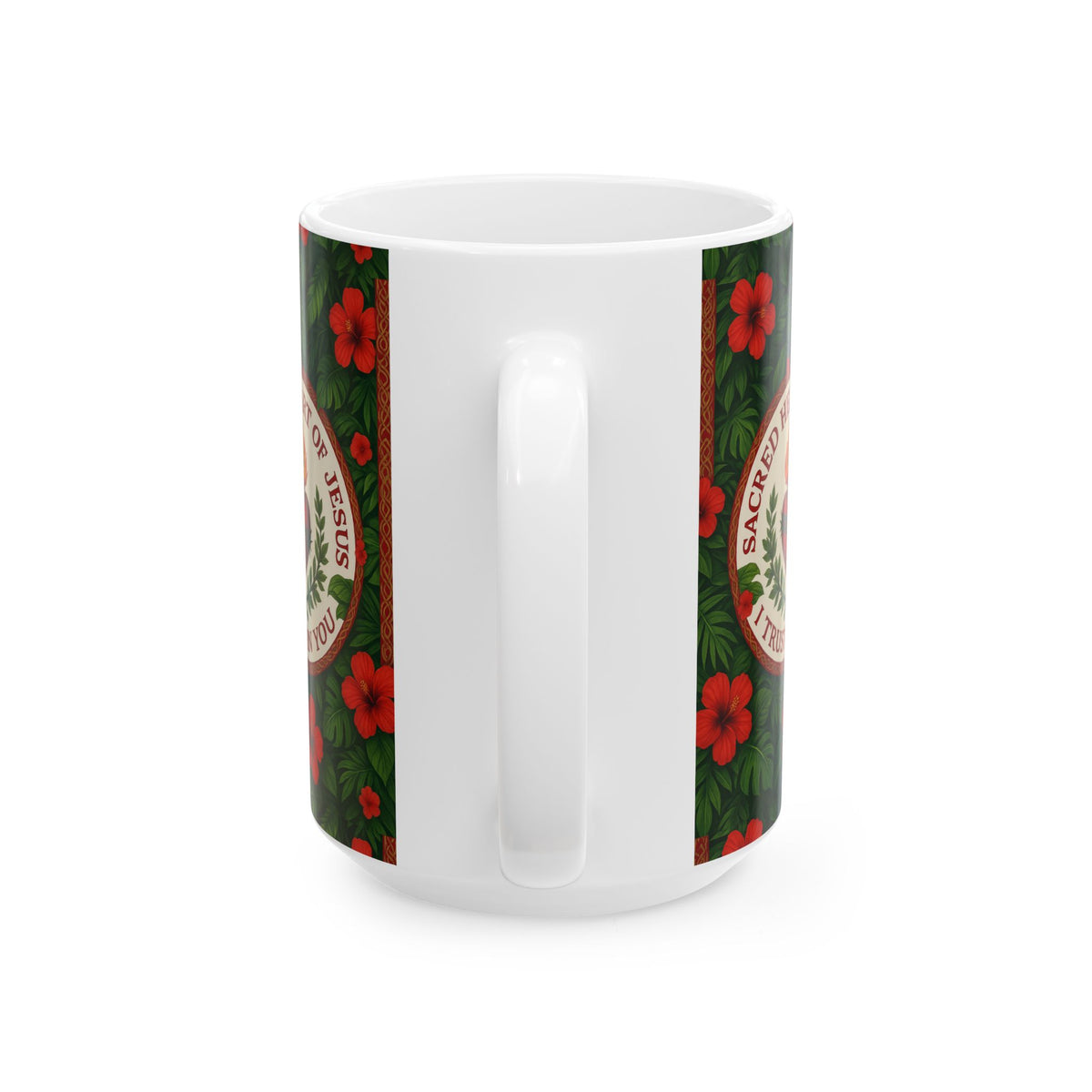 Religous Ceramic White Mug - 11oz & 15oz, / Sacred Heart of Jesus Prayer