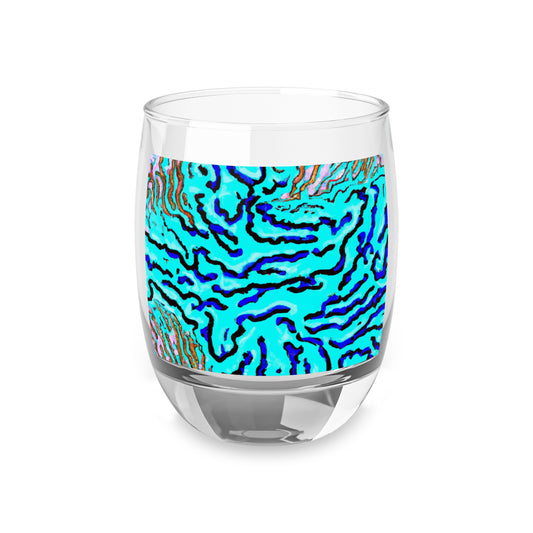Whiskey Glass, Wild Coral Reef/Turquoise