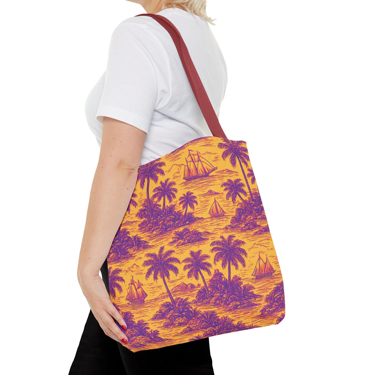 Faraway Toile/Pop Tote Bag - 3 Sizes