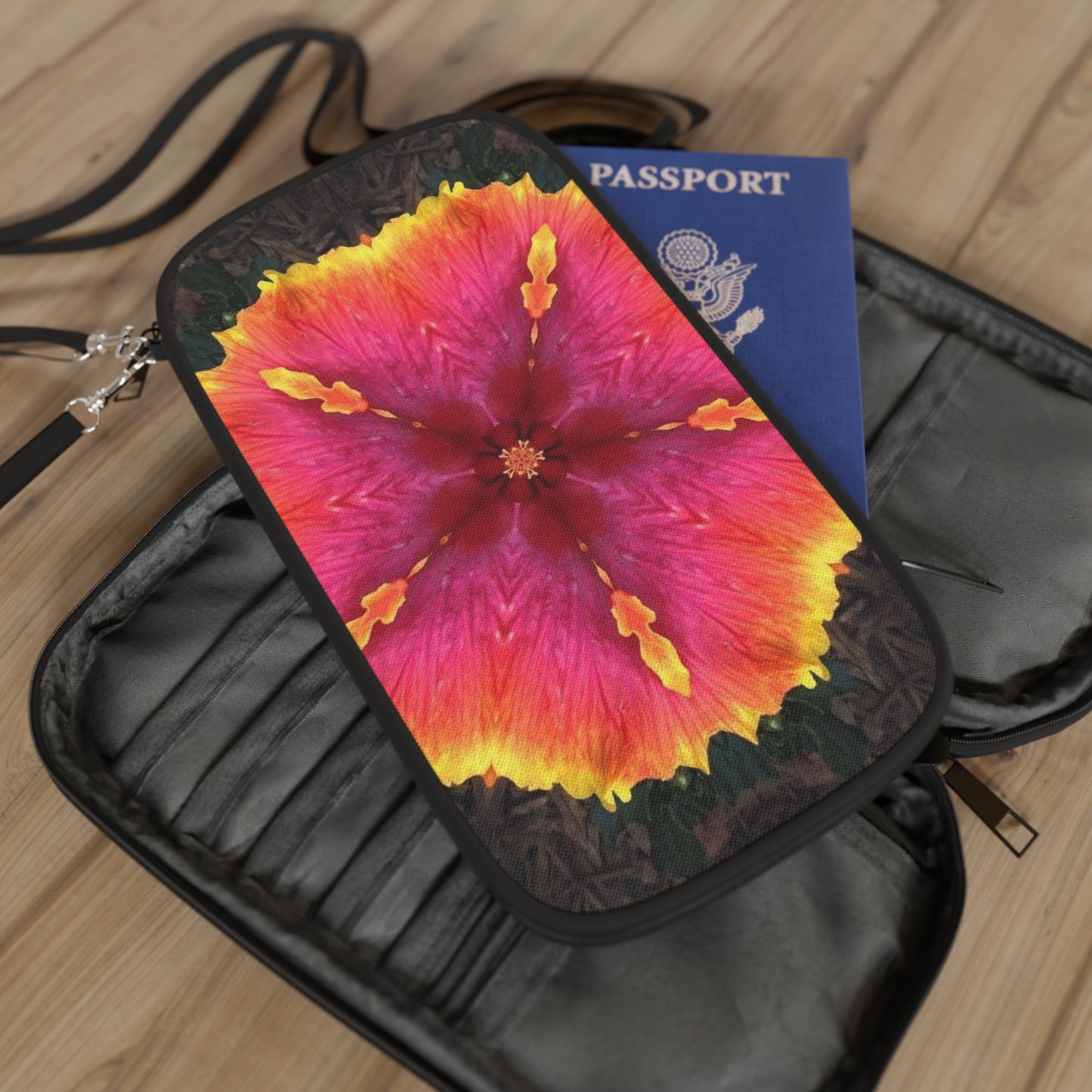 Passport Wallet - Hibiscus Kaleidoscope #1