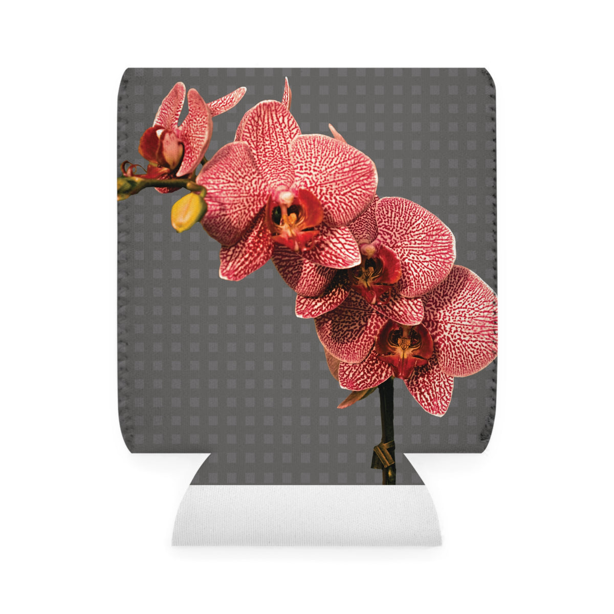 Red Orchid Can Cooler Sleeve - Perfect for Outdoor Picnics