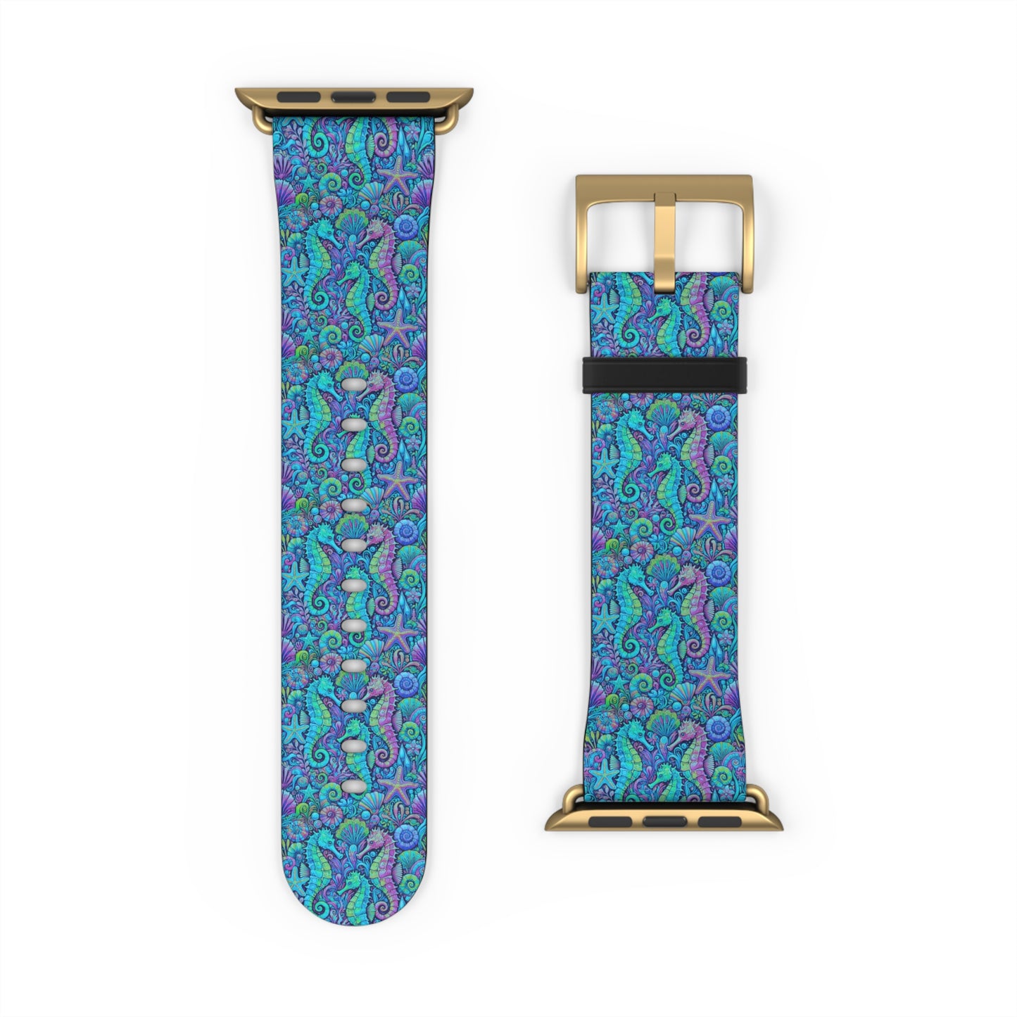 Apple Watch Band - Tropical Seahorse Trio, Turquoise Pop