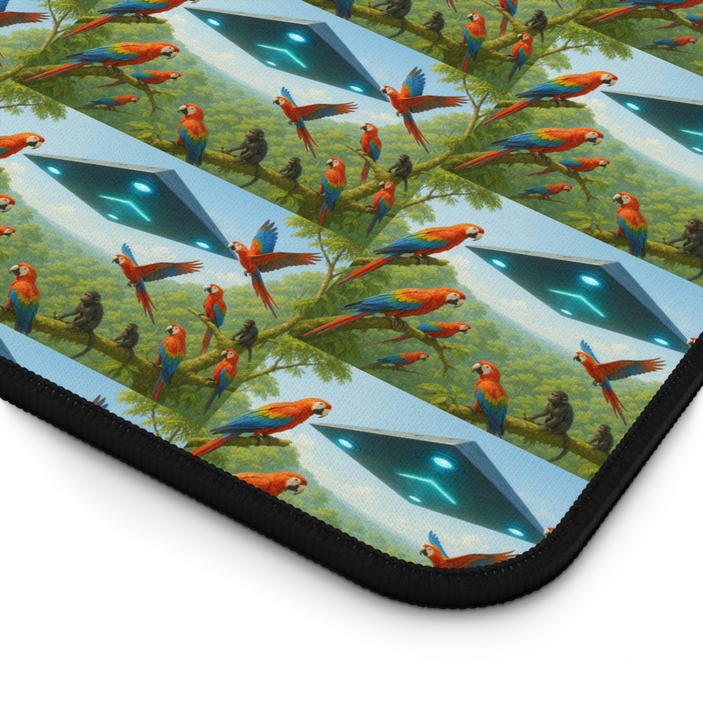 Tropical Mouse Pad/Desk Mat, 3 Sizes - Perfect for Home Office / Macaws and UFO